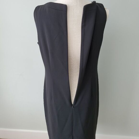 Vansi Fugel women's black dress sleeveless lined Midi Dress Size 10 - Picture 5 of 7